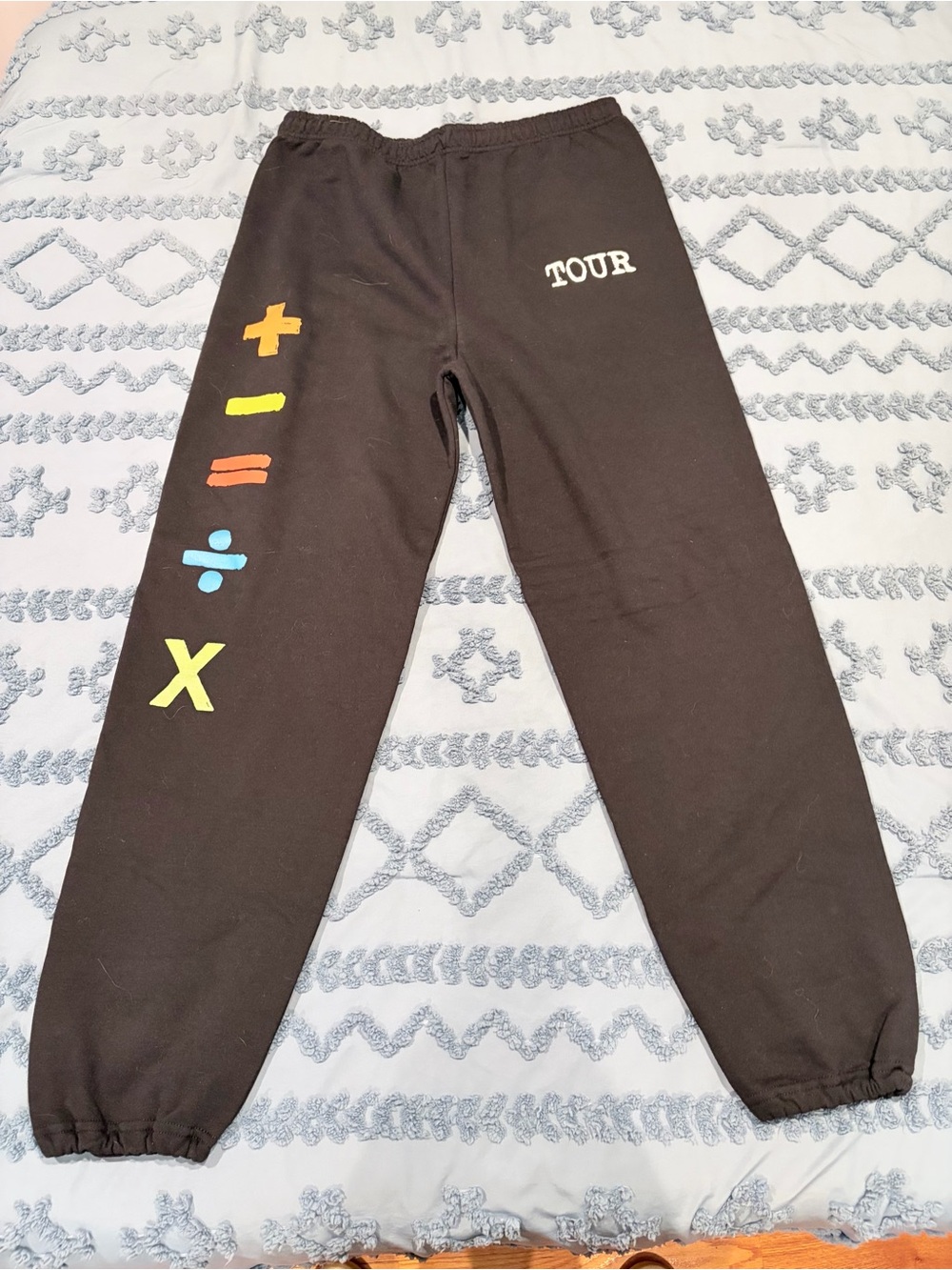 Ed Sheeran TOUR Black Sweatpants with Colorful Math Symbols